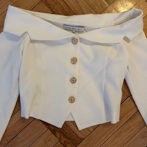 Endless Rose Tops - Endless Rose White Blazer with Silver Accent